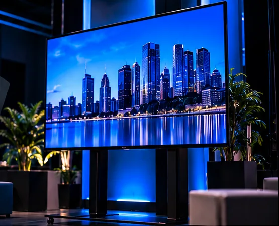 Televisores integrados à estrutura audiovisual de um evento